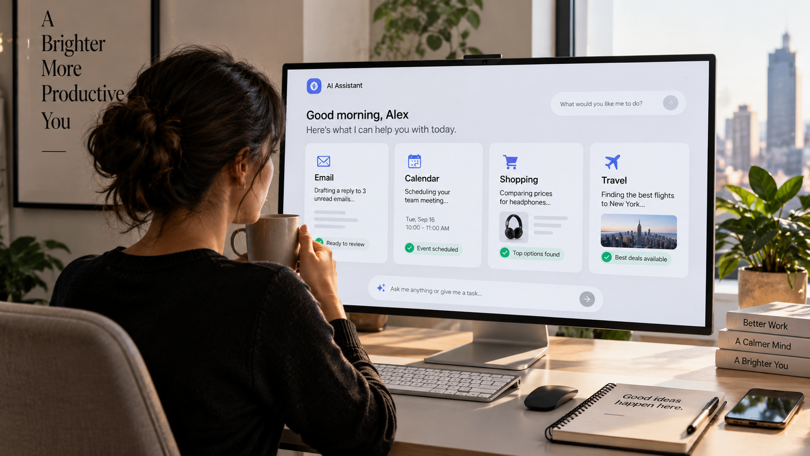 AI agent using a computer to complete tasks for a person