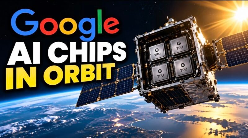 Google Project Suncatcher satellite carrying AI chips in orbit.