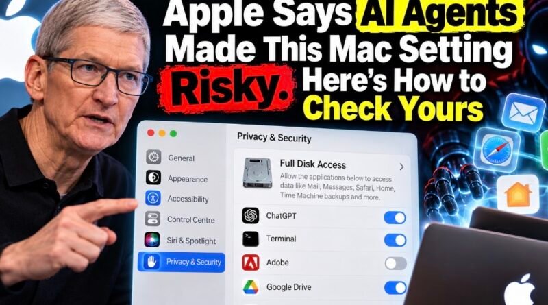 Mac Full Disk Access setting and AI agents privacy warning
