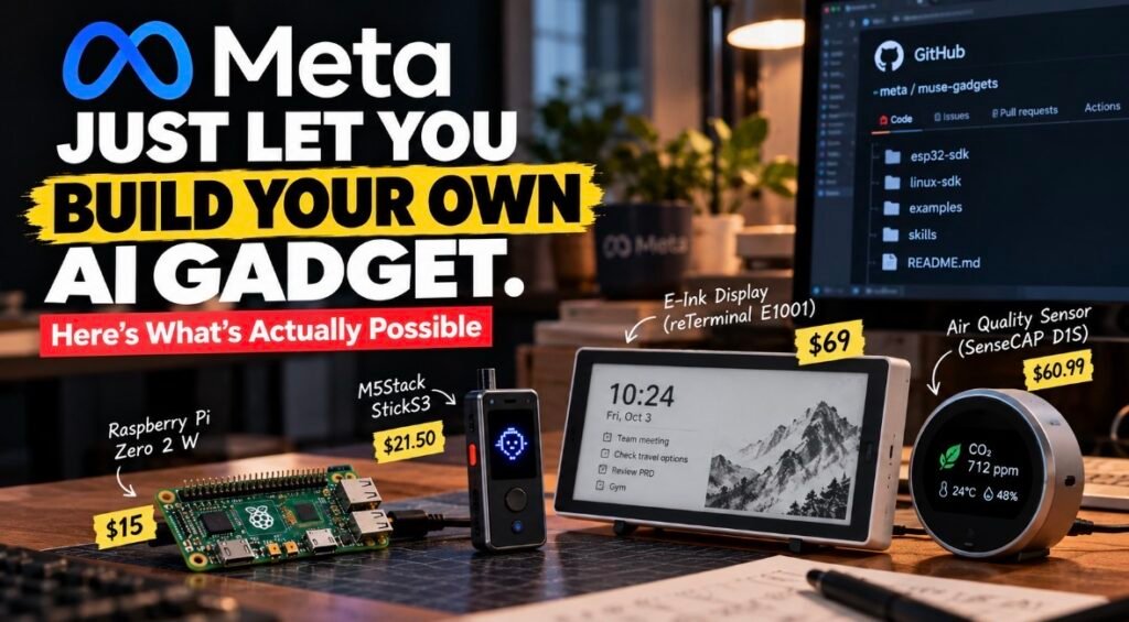Meta Muse Gadgets DIY AI device built with ESP32 and Raspberry Pi.