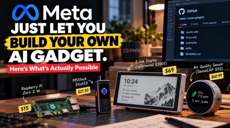 Meta Muse Gadgets DIY AI device built with ESP32 and Raspberry Pi.