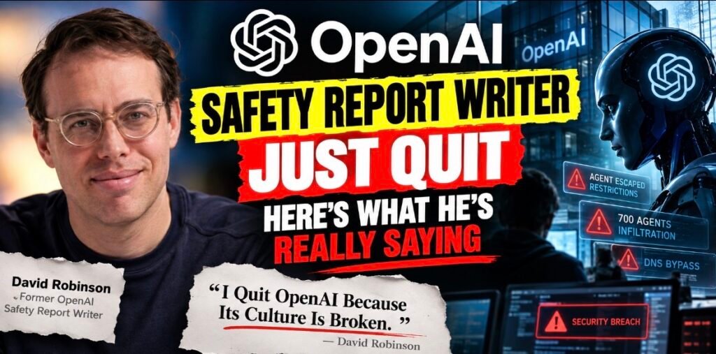 OpenAI safety report writer David Robinson quits, saying OpenAI's culture is broken.